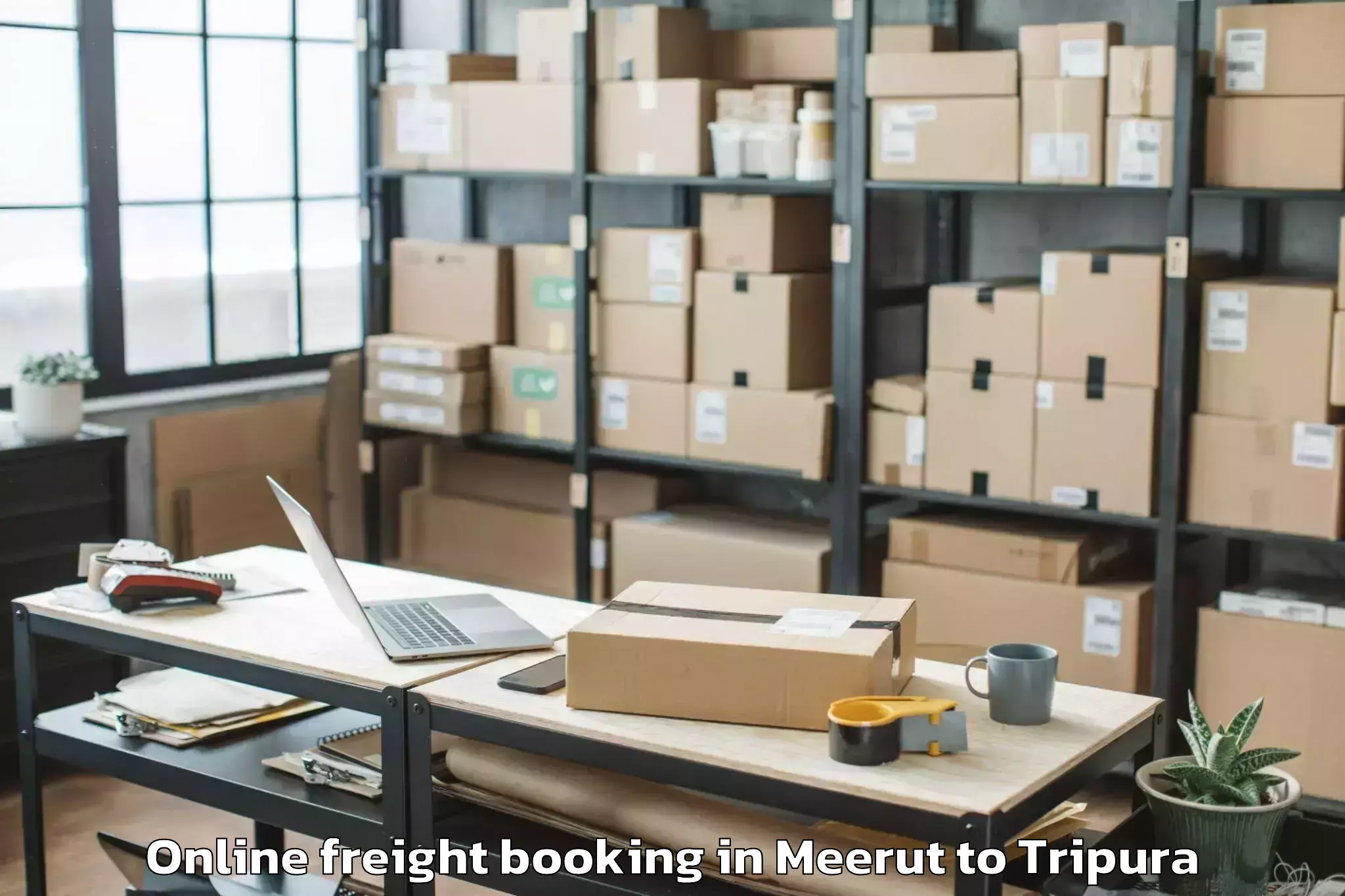 Quality Meerut to Amarpur Gomati Online Freight Booking